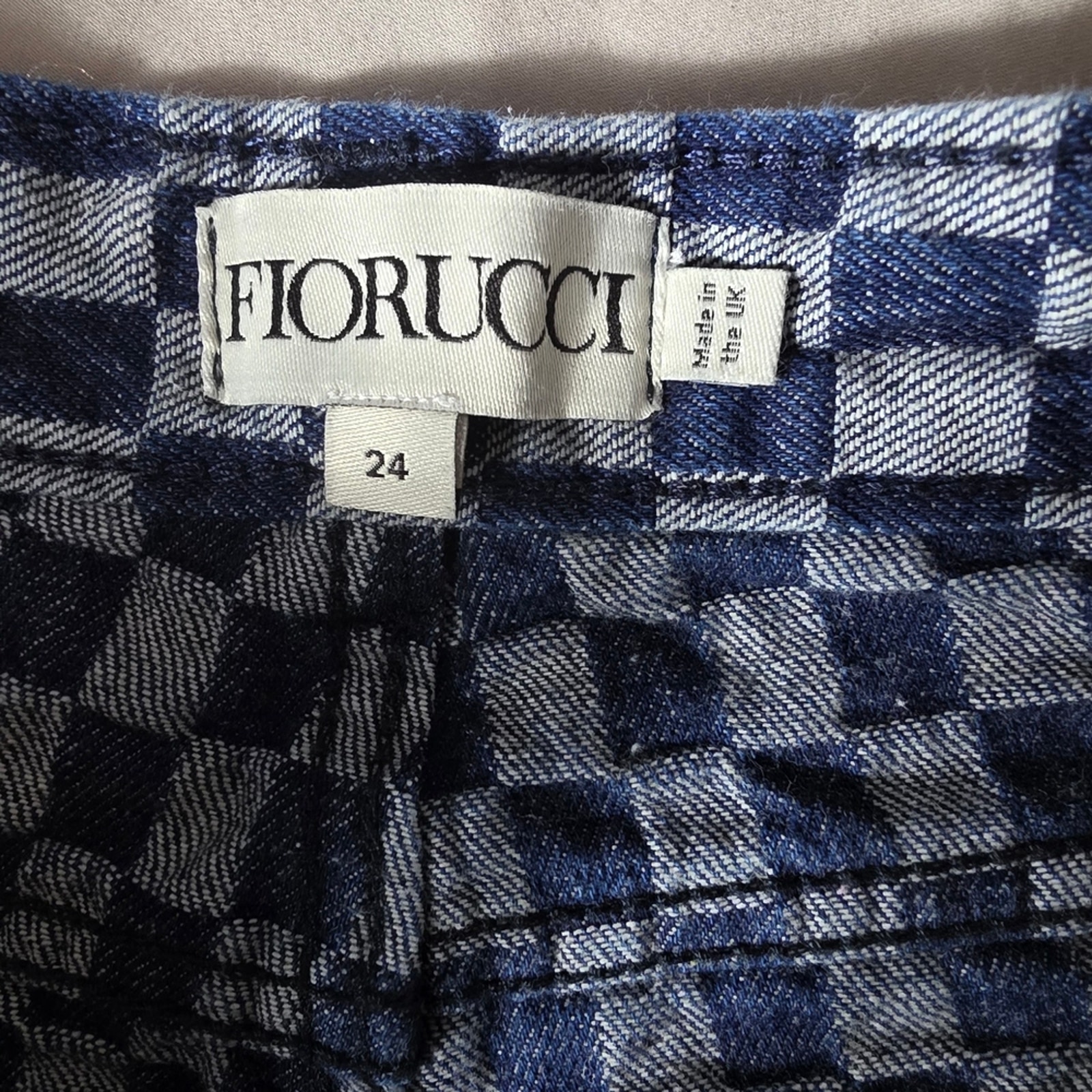 Vintage/Retro Fiorucci High Waisted Checkerboard Plaid Jeans Size 24 Rare — image 4 of 8